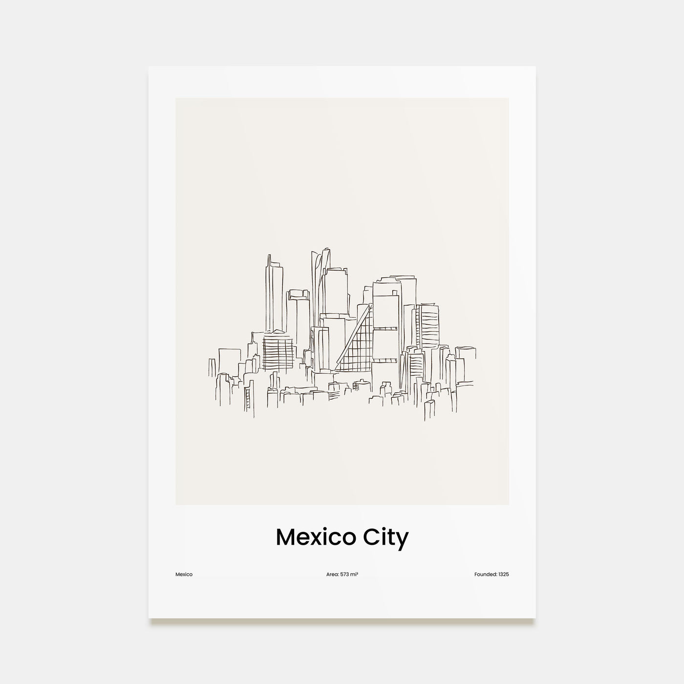 Mexico City Drawn Poster