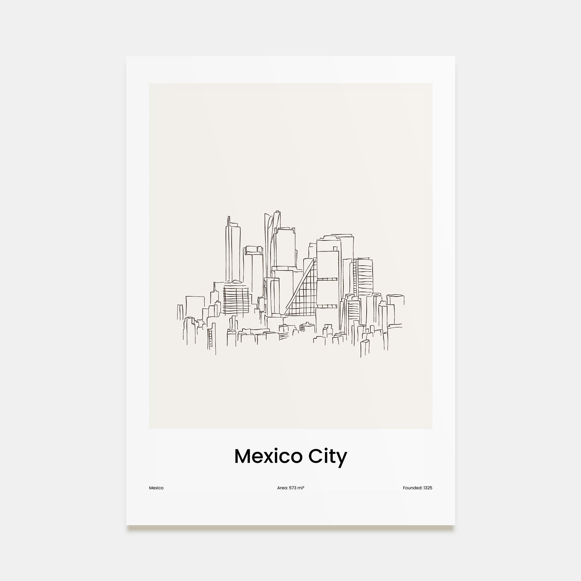 Mexico City Drawn Poster