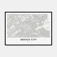 Mexico City Map Landscape Poster