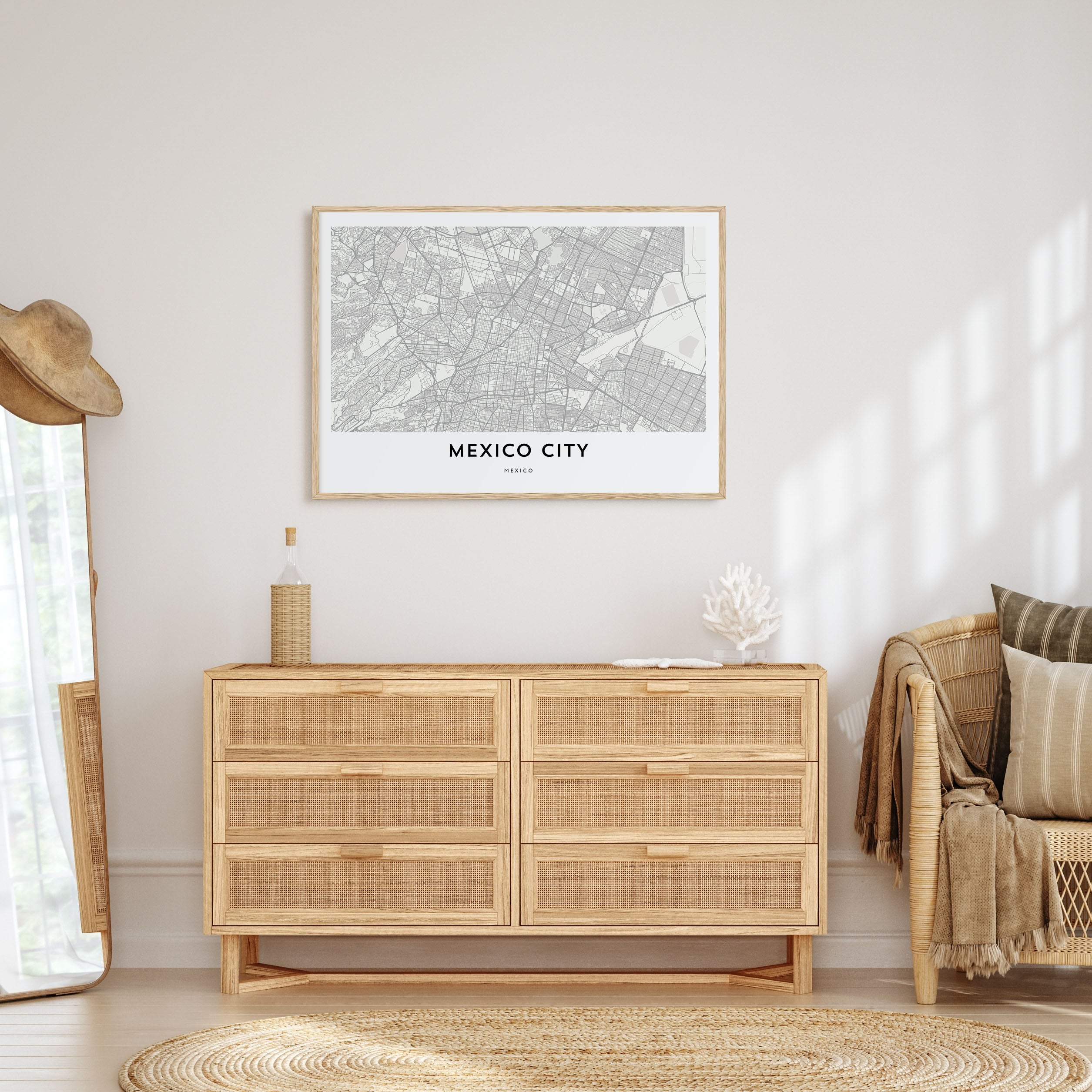 Mexico City Map Landscape Poster