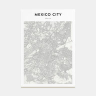 Mexico City Map Portrait Poster