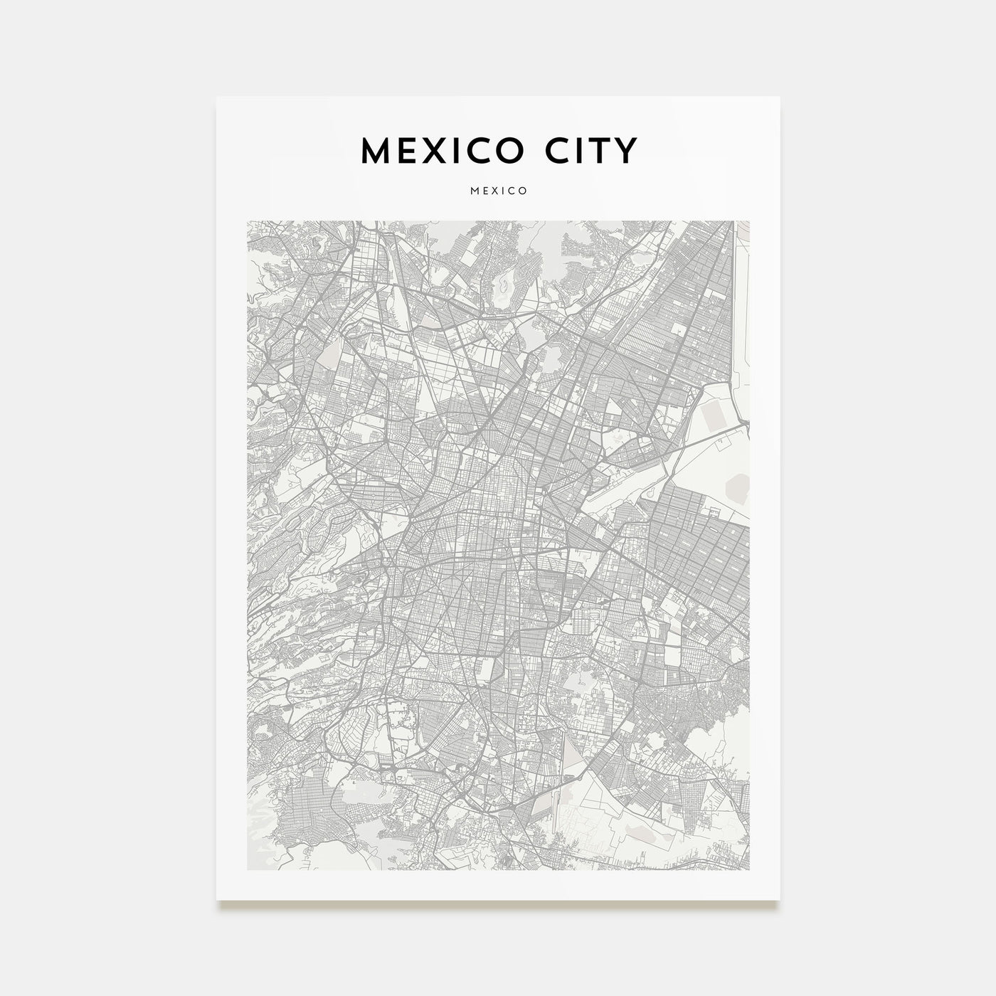 Mexico City Map Portrait Poster
