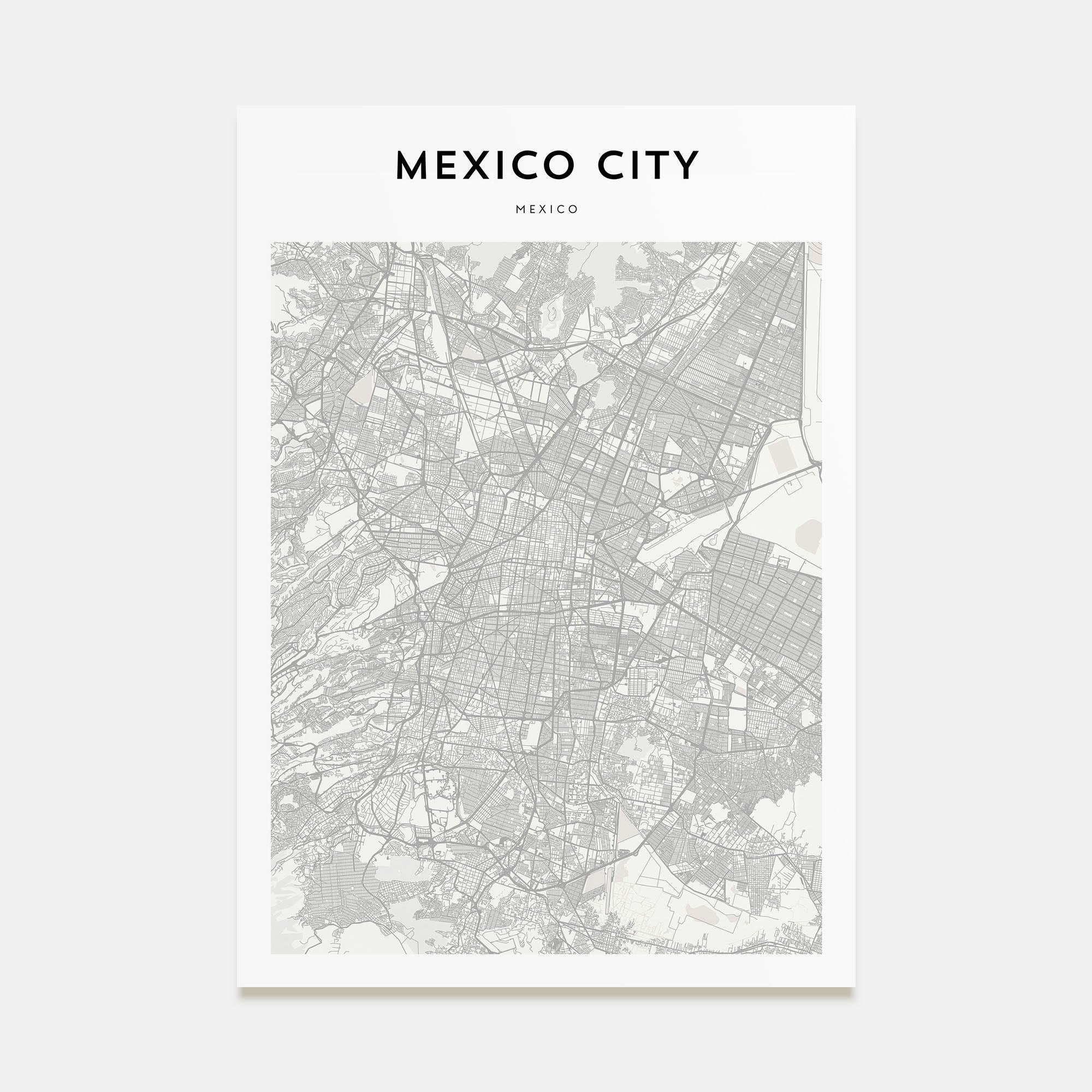 Mexico City Map Portrait Poster
