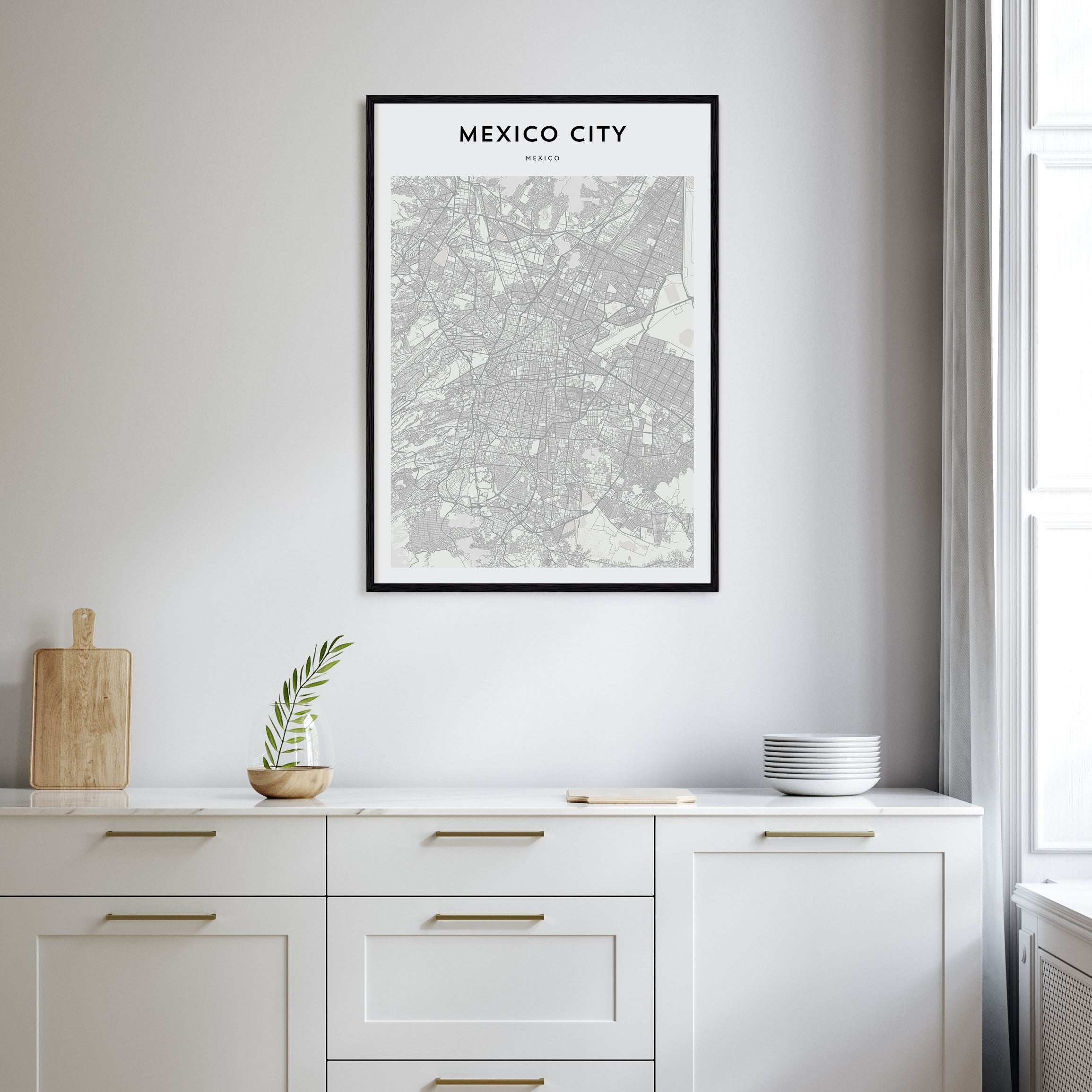 Mexico City Map Portrait Poster