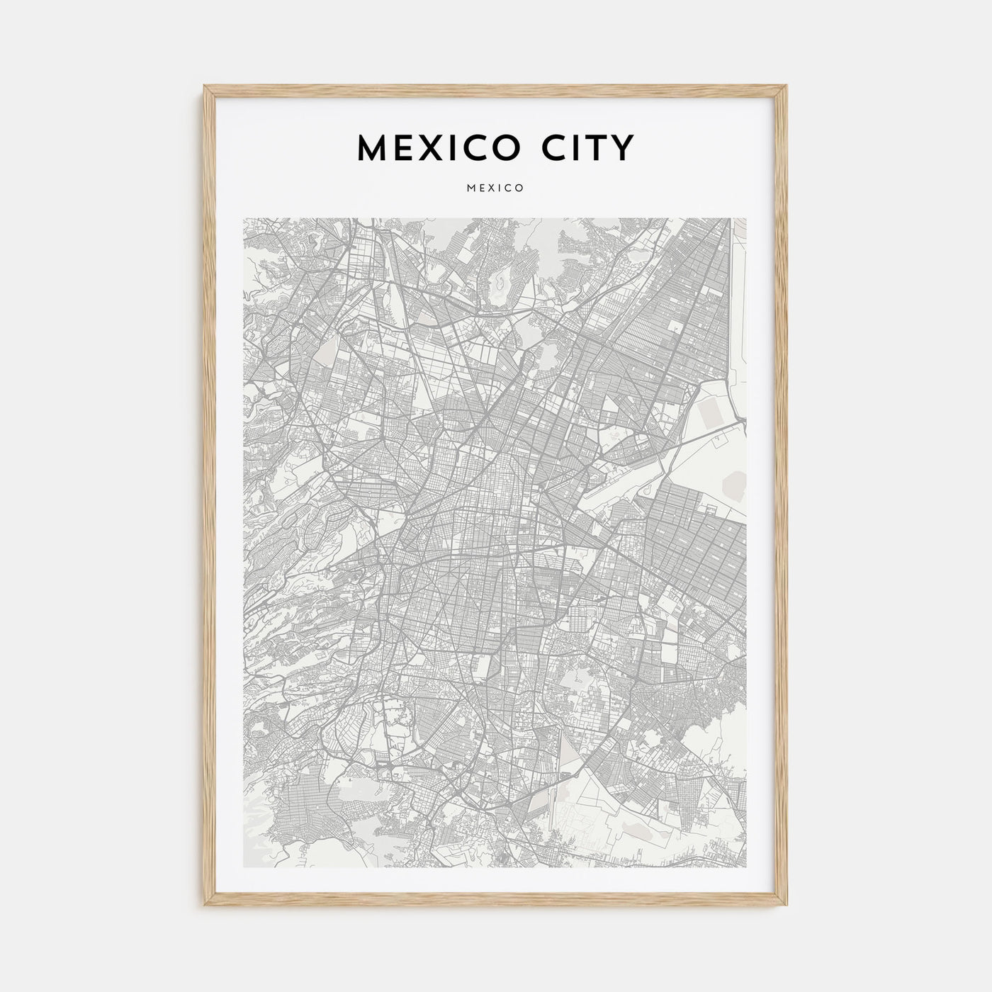 Mexico City Map Portrait Poster