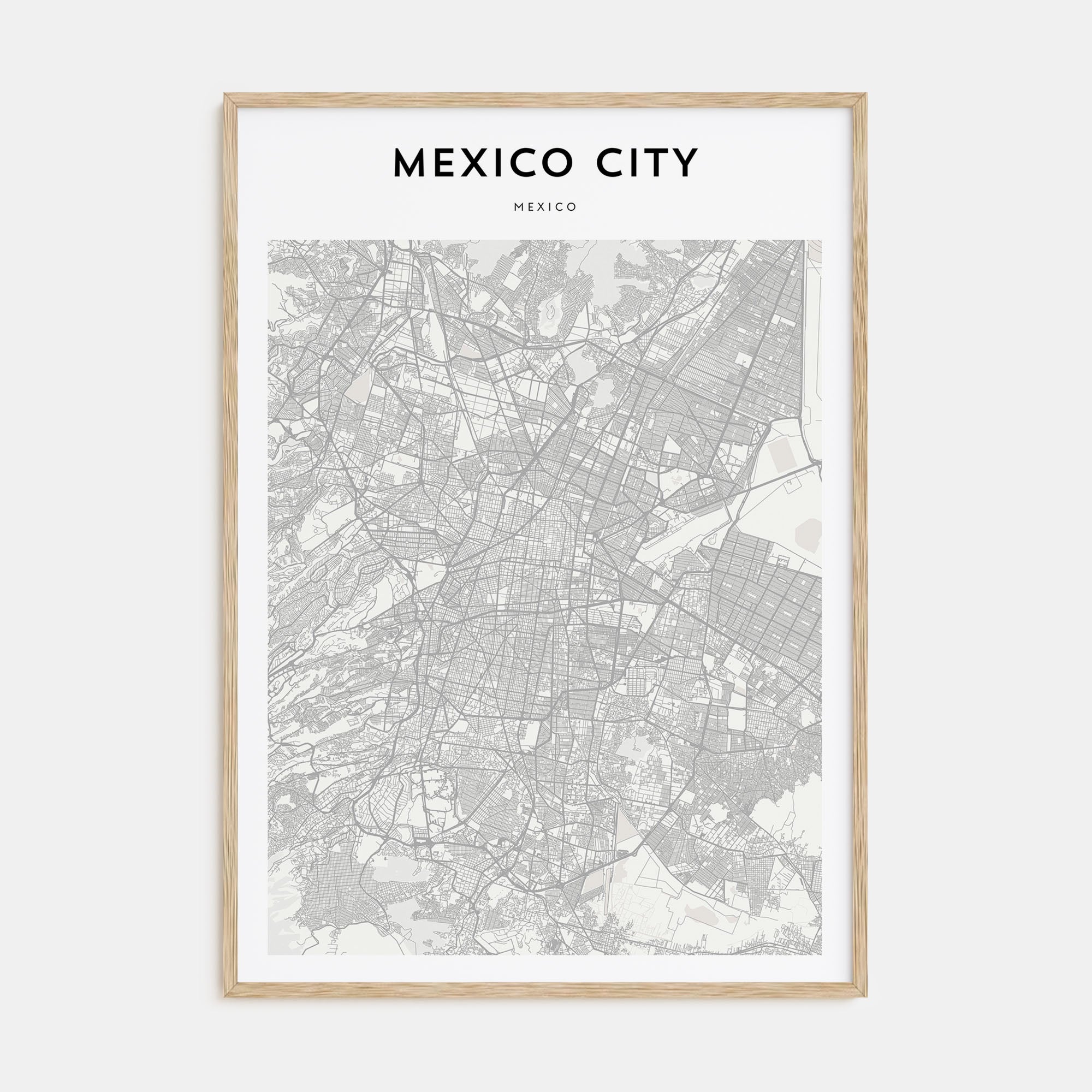 Mexico City Map Portrait Poster