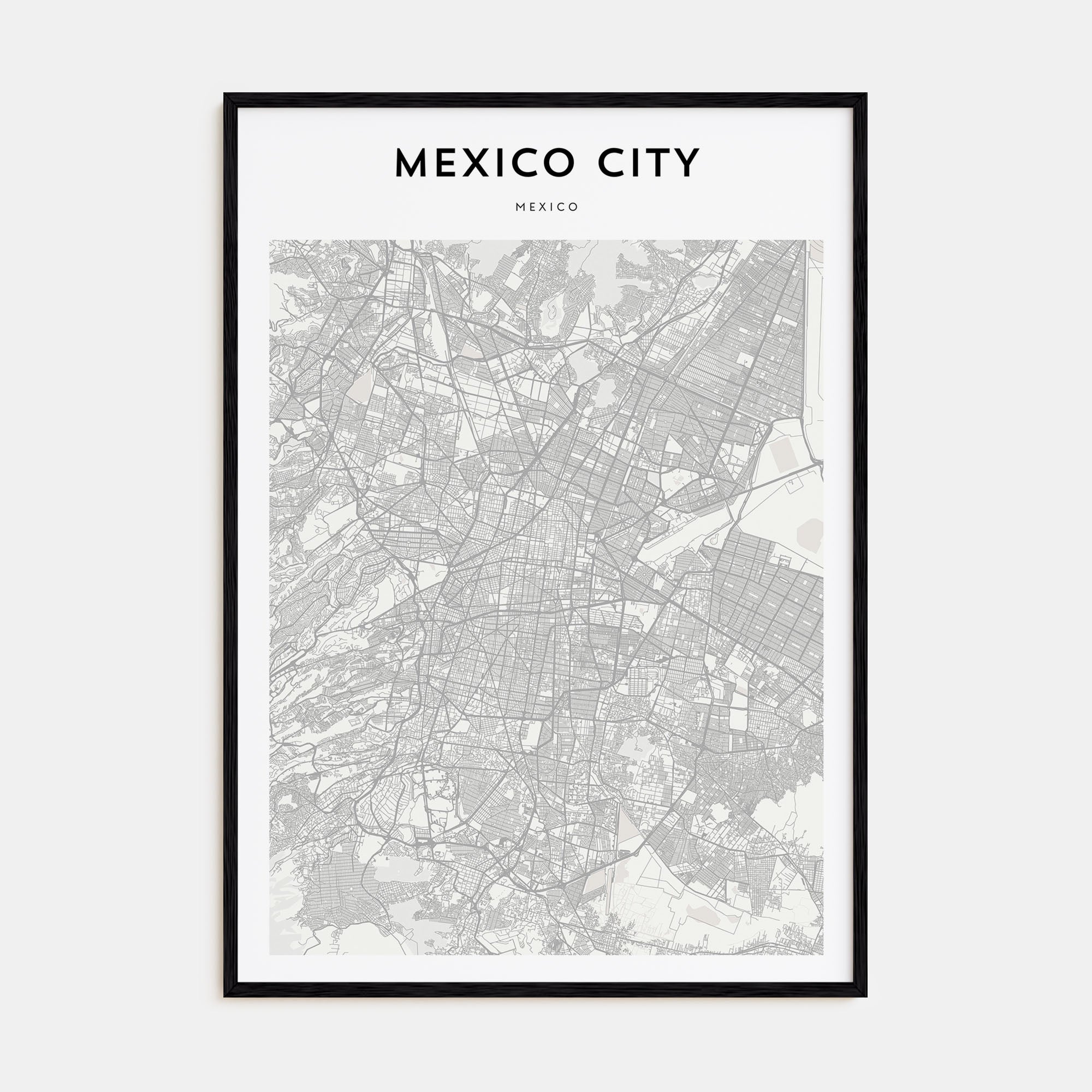 Mexico City Map Portrait Poster