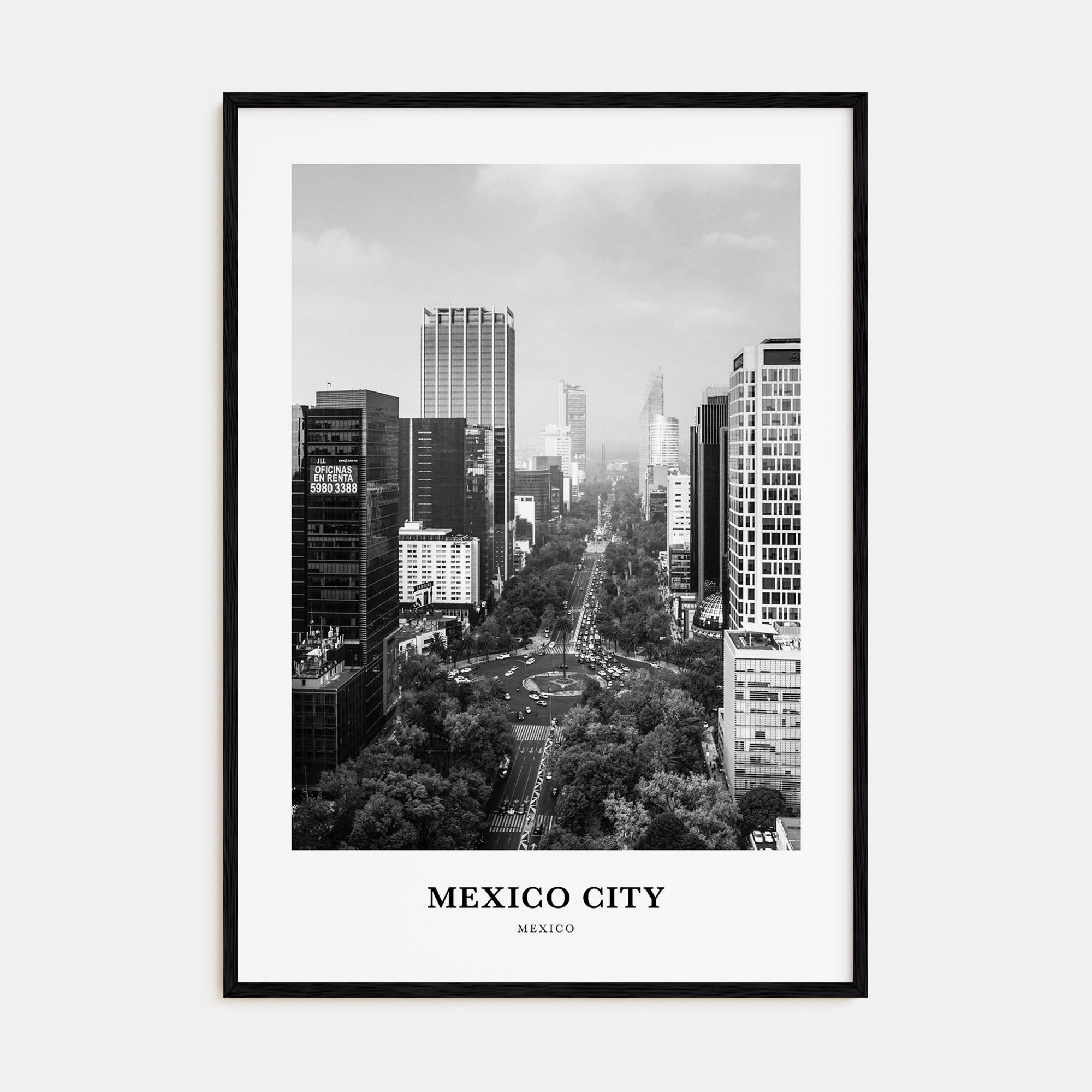 Mexico City Portrait B&W No 1 Poster