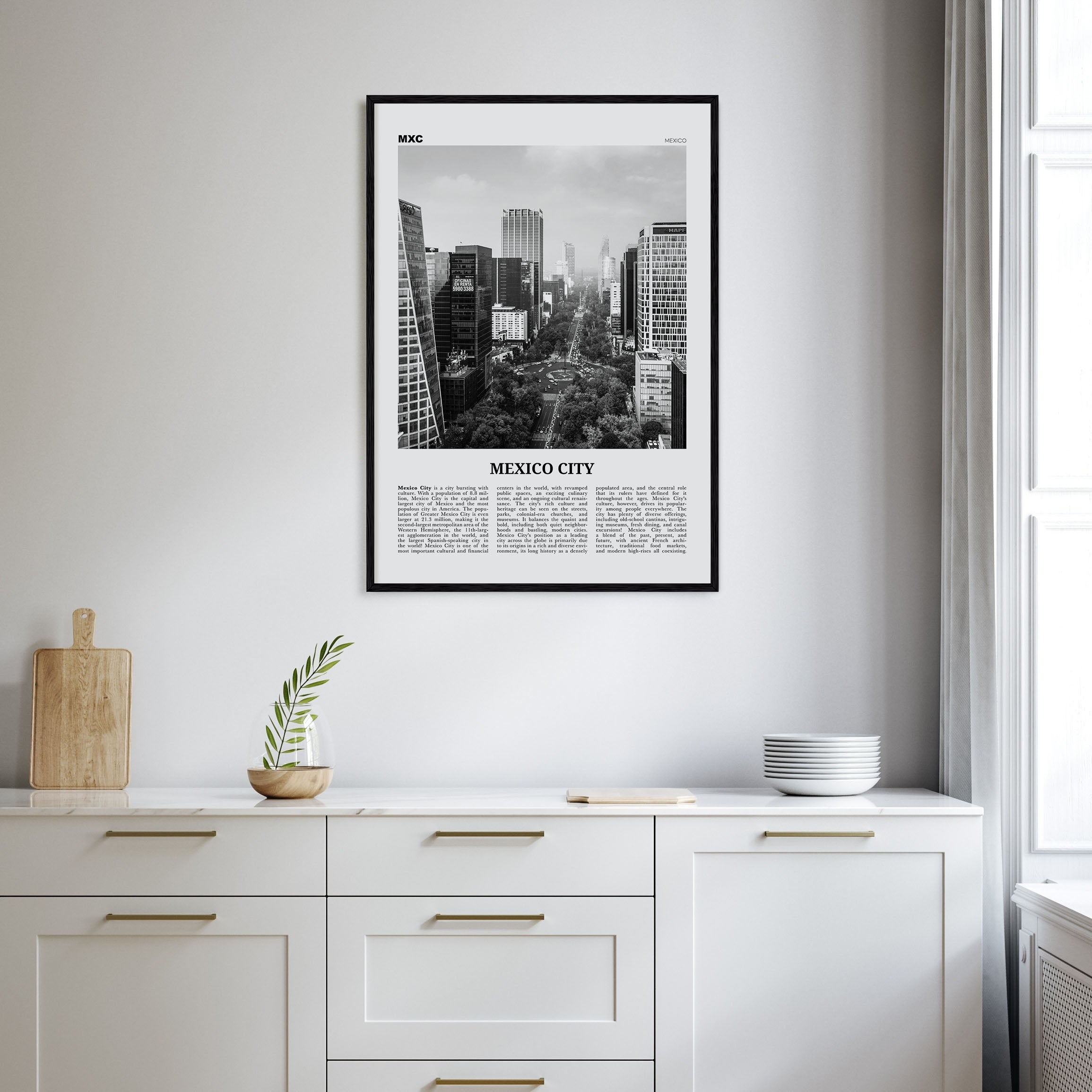 Mexico City Travel B&W No 1 Poster