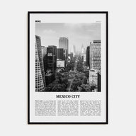 Mexico City Travel B&W No 1 Poster