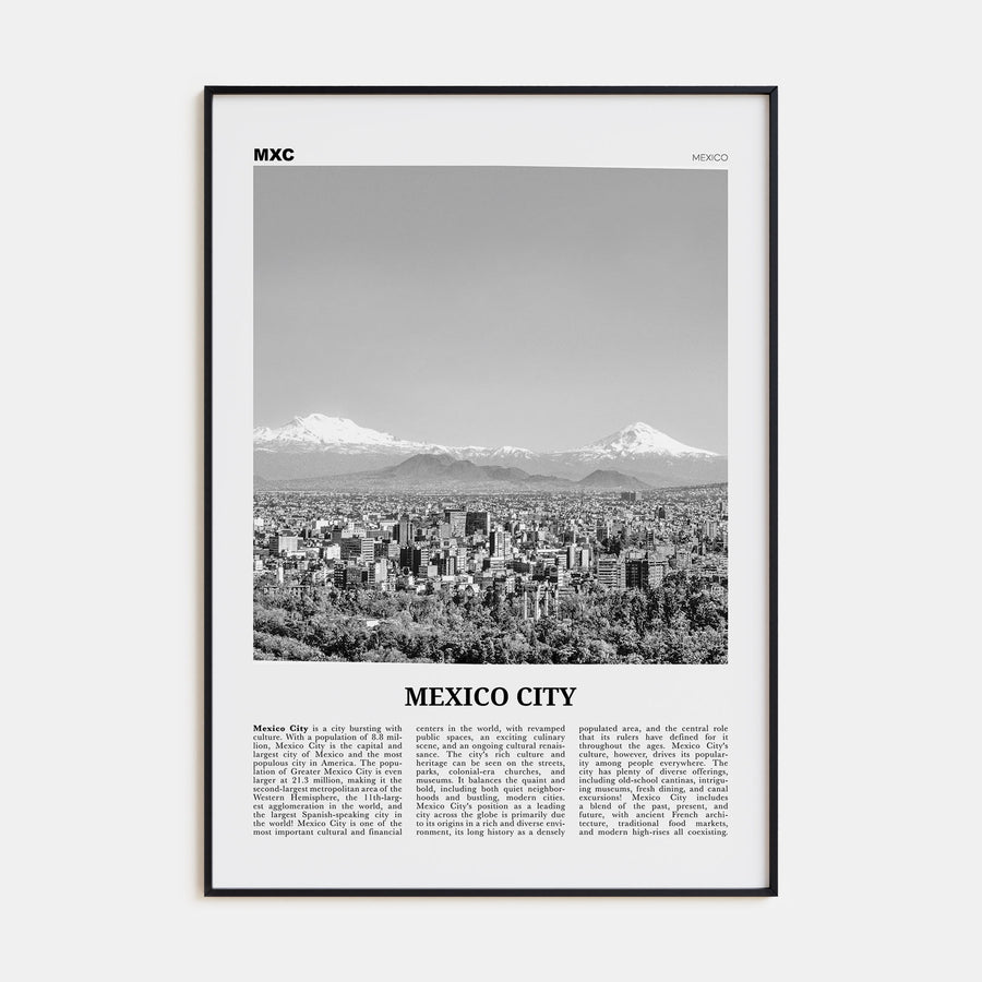 Mexico City Travel B&W No 2 Poster