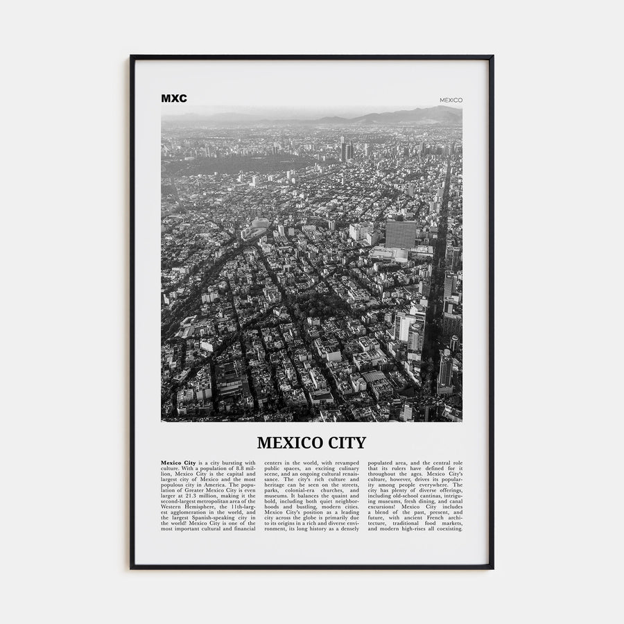 Mexico City Travel B&W No 3 Poster