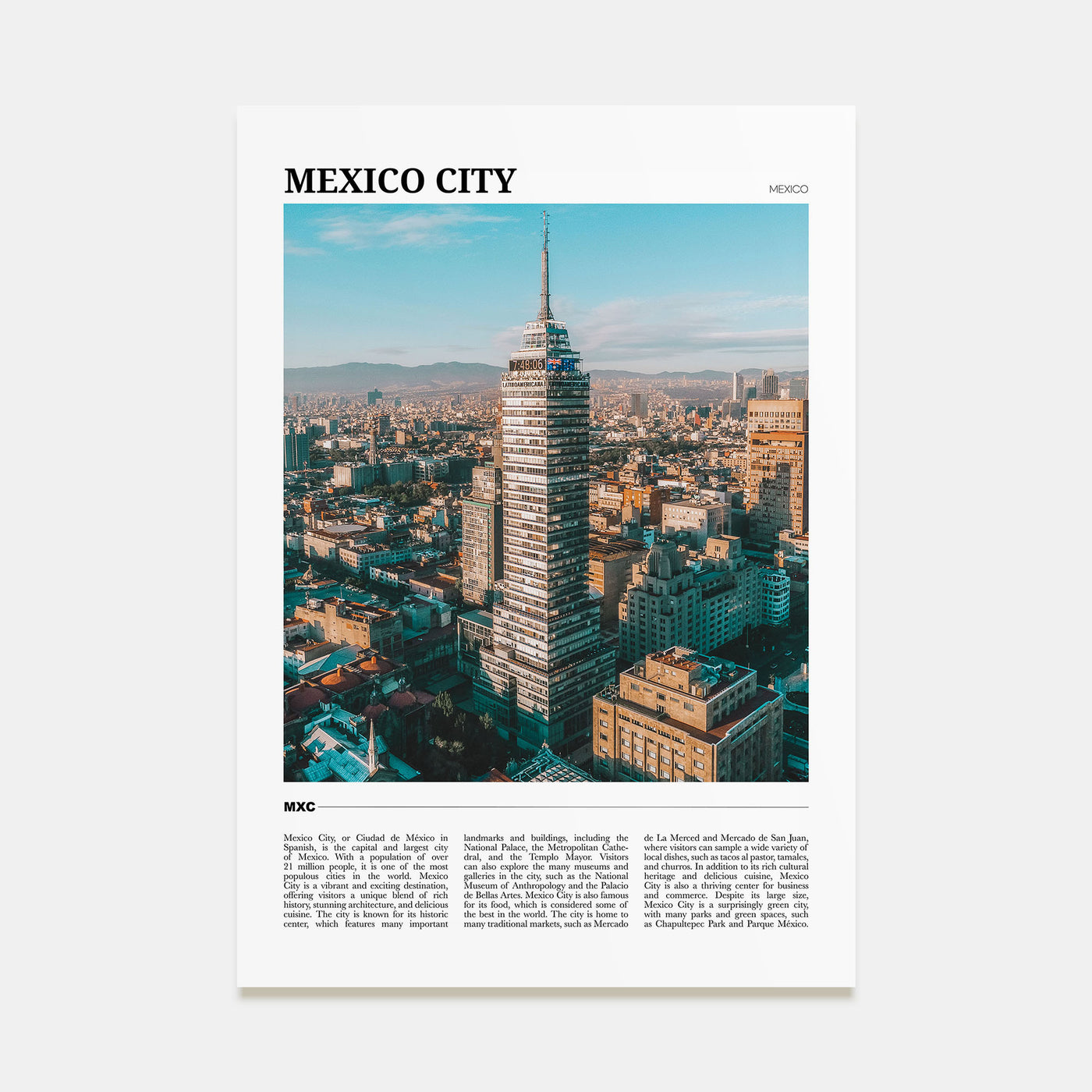 Mexico City Travel Color No 1 Poster
