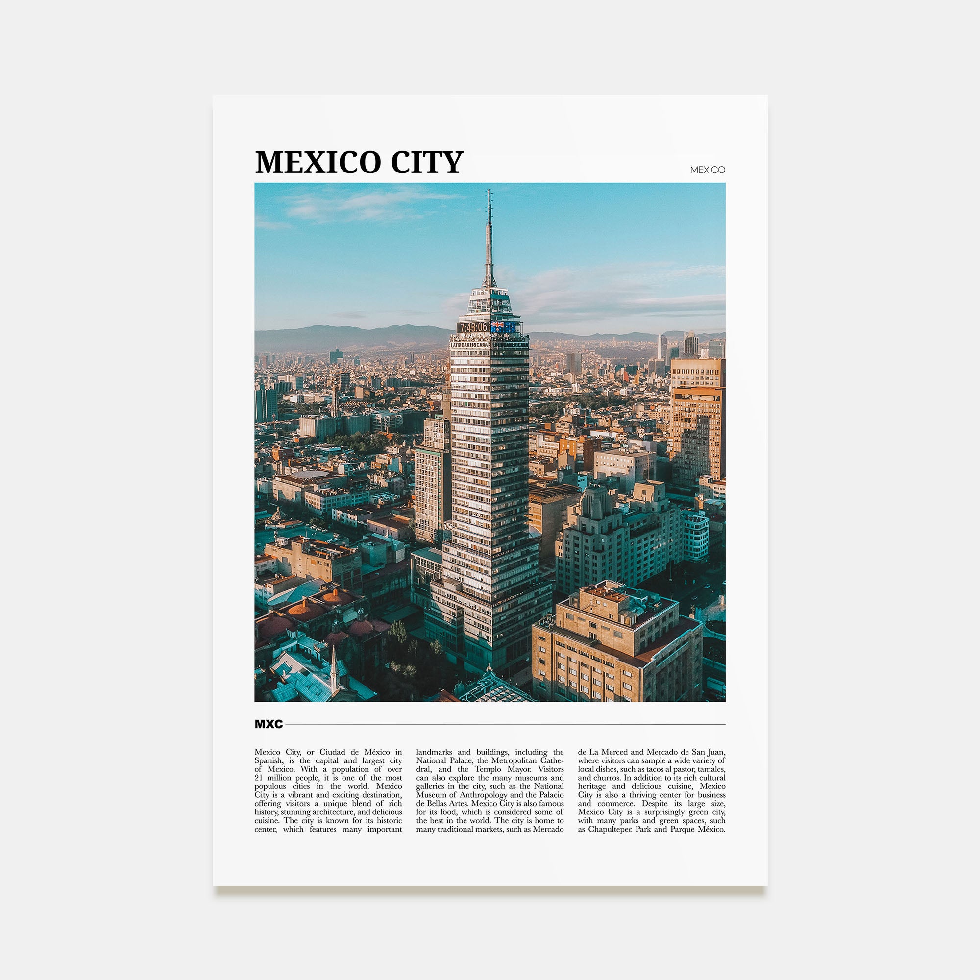 Mexico City Travel Color No 1 Poster