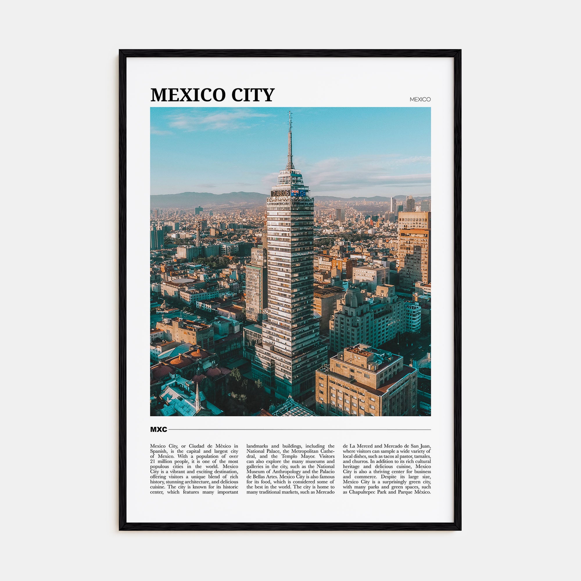 Mexico City Travel Color No 1 Poster