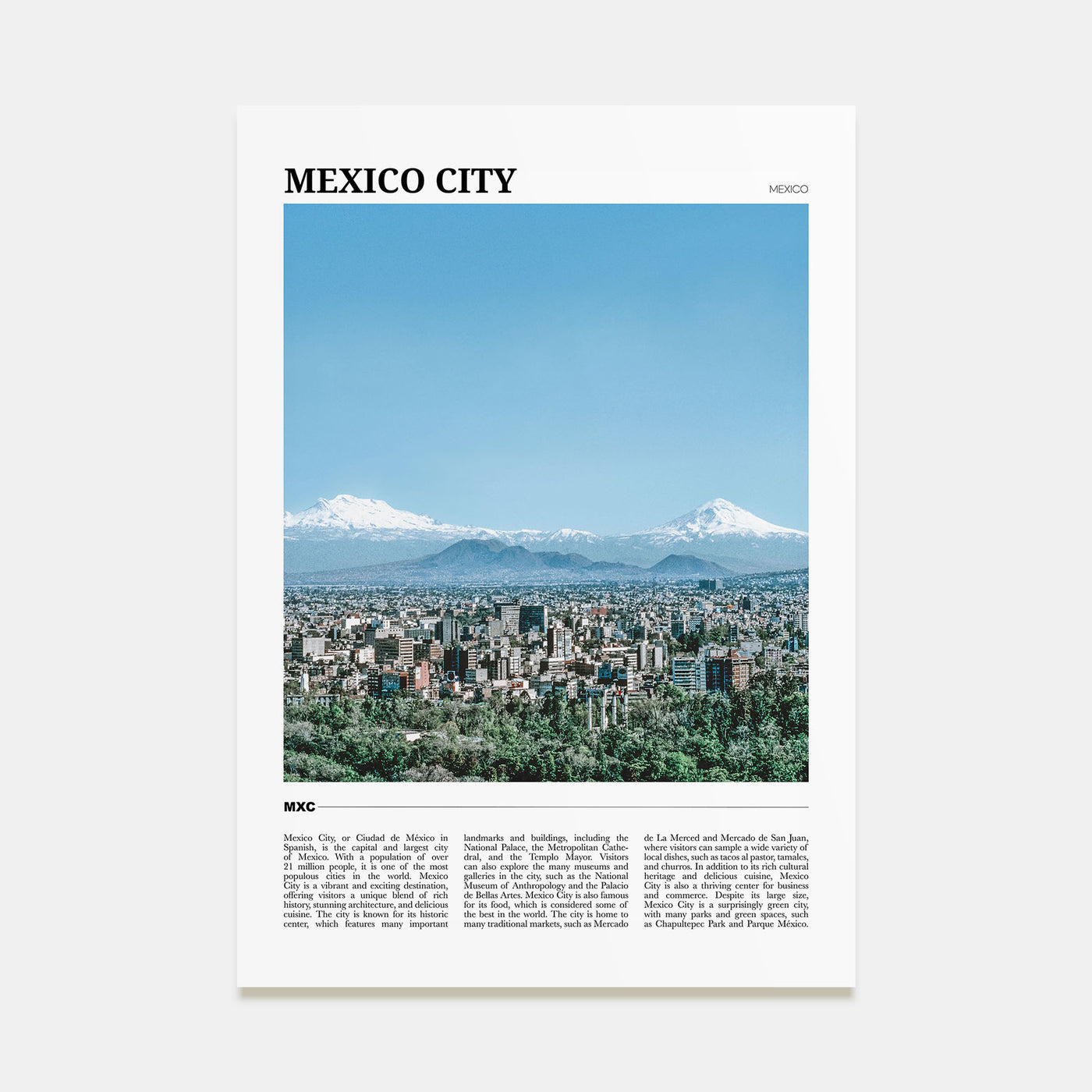 Mexico City Travel Color No 2 Poster