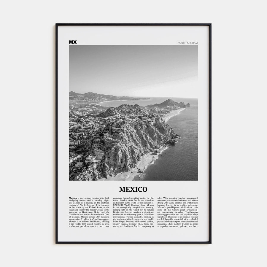 Mexico Travel B&W No 2 Poster