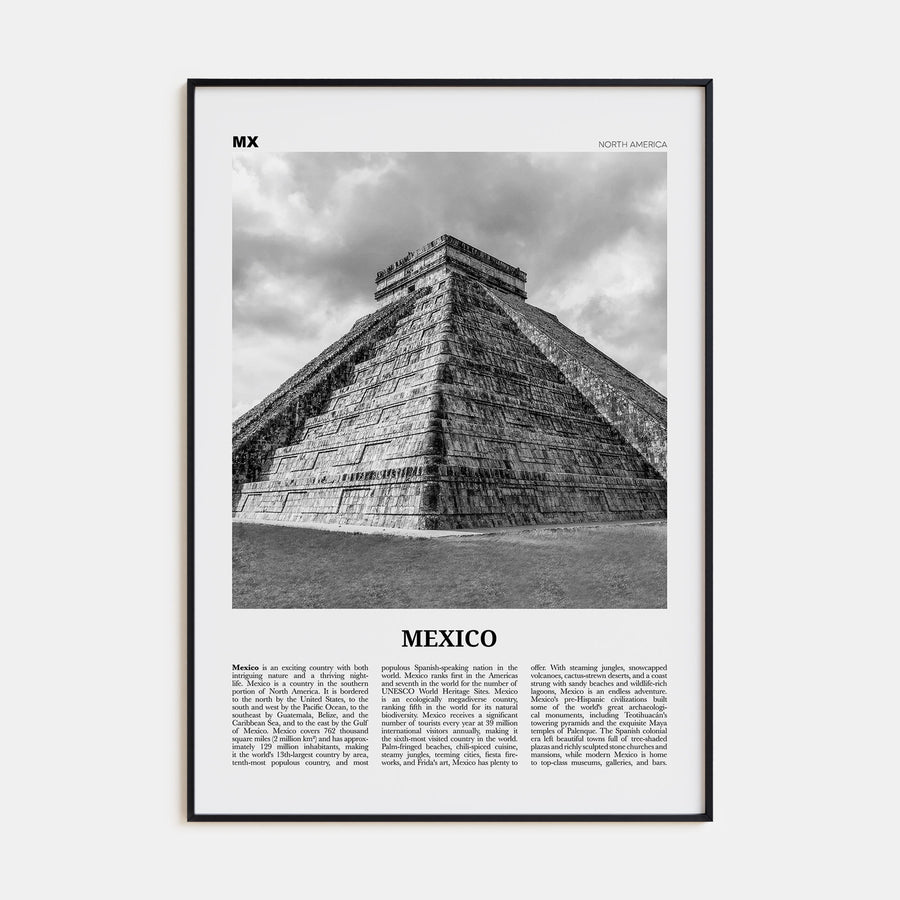 Mexico Travel B&W No 3 Poster