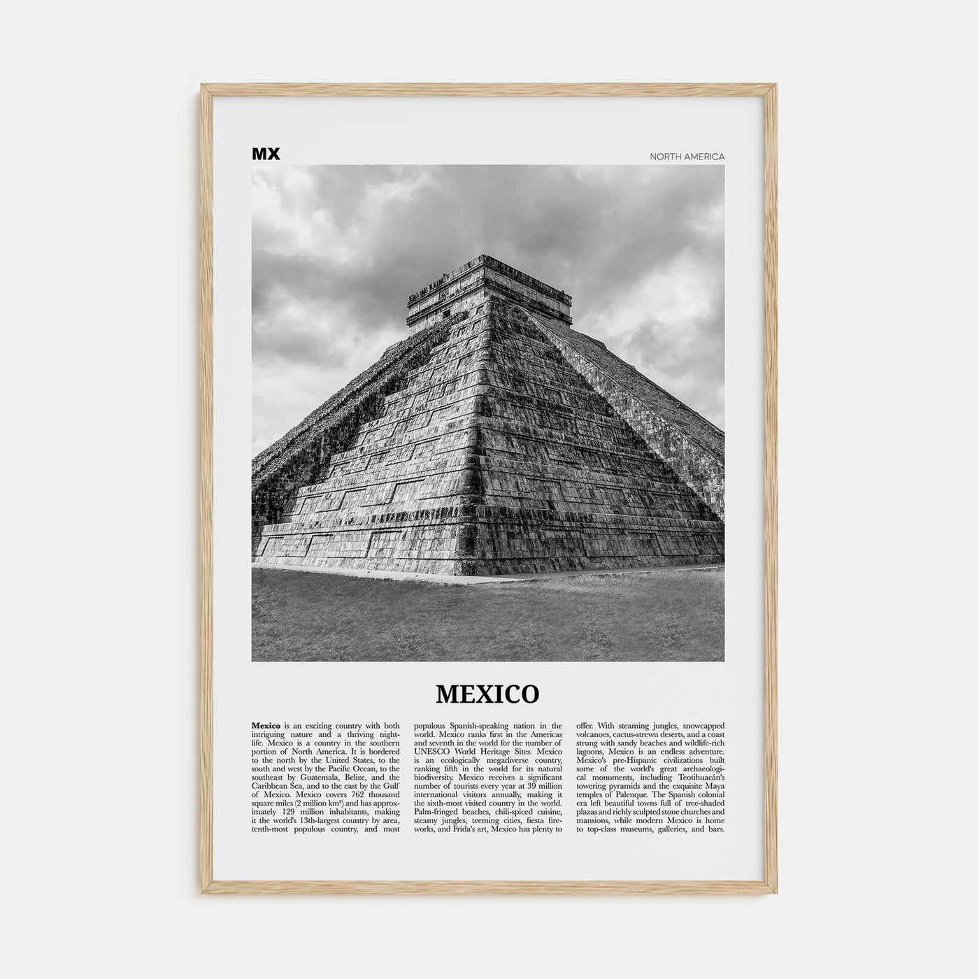 Mexico Travel B&W No 3 Poster