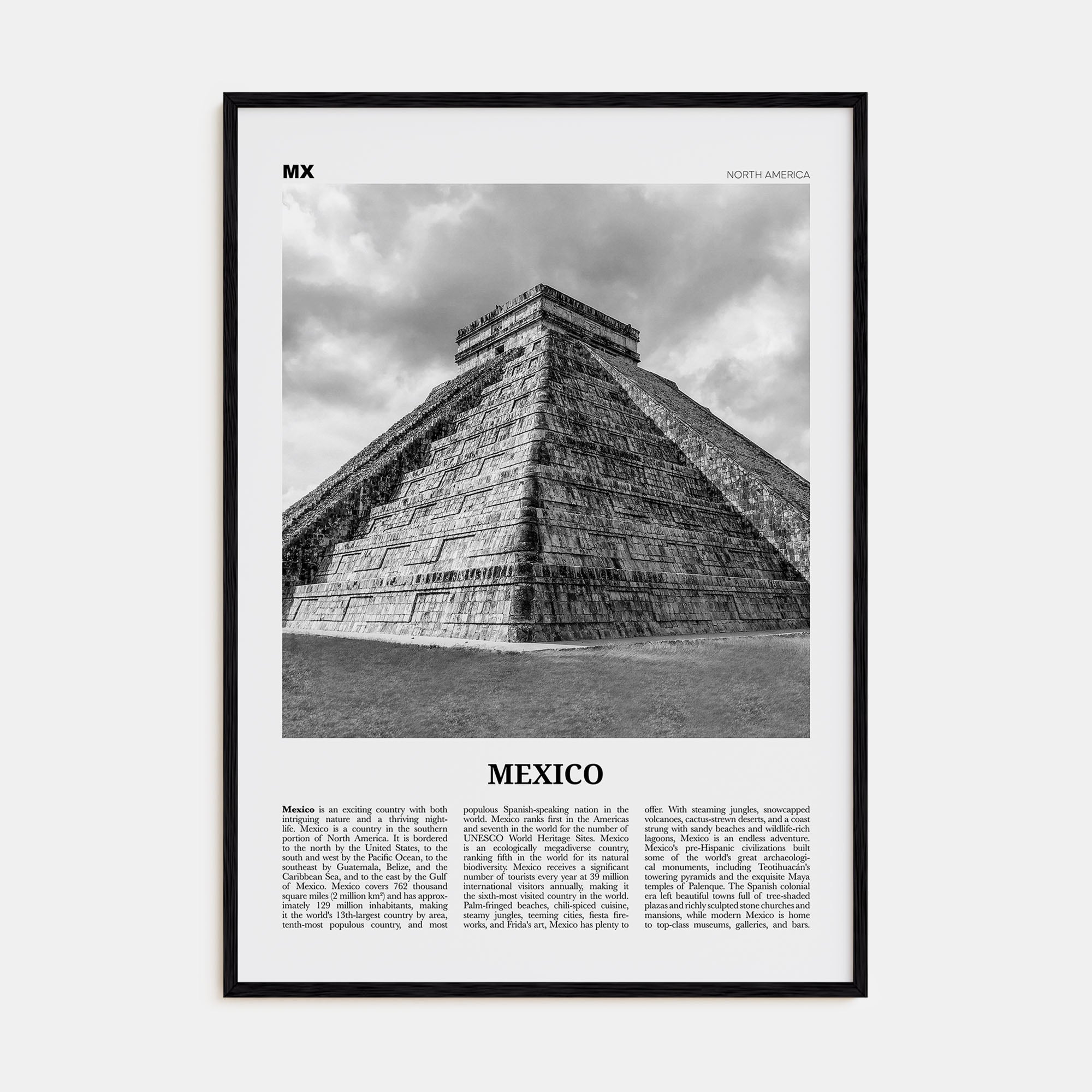 Mexico Travel B&W No 3 Poster