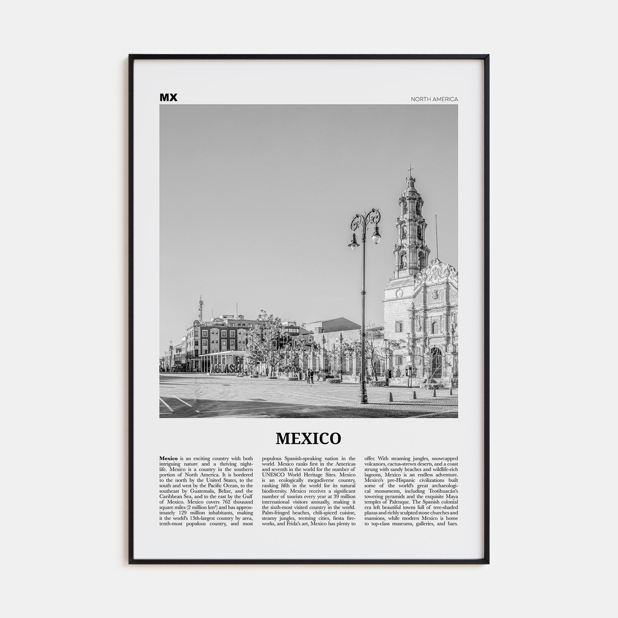 Mexico Travel B&W No 4 Poster