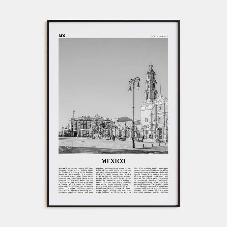 Mexico Travel B&W No 4 Poster