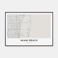 Miami Beach Map Landscape Poster