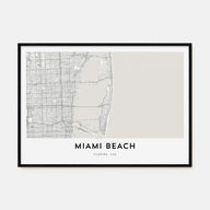 Miami Beach Map Landscape Poster
