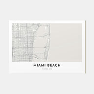 Miami Beach Map Landscape Poster