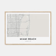 Miami Beach Map Landscape Poster