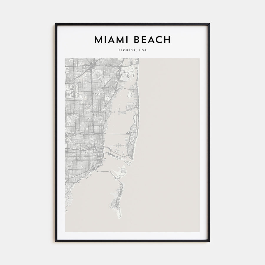 Miami Beach Map Portrait Poster