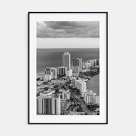 Miami Beach Photo B&W Poster