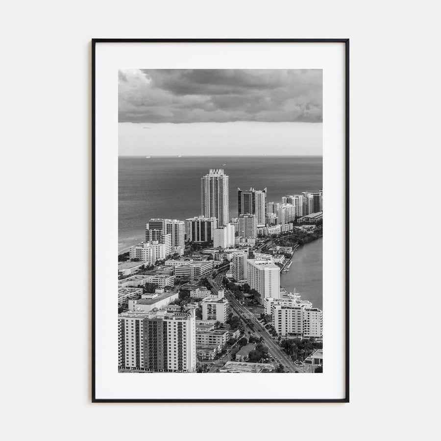 Miami Beach Photo B&W Poster