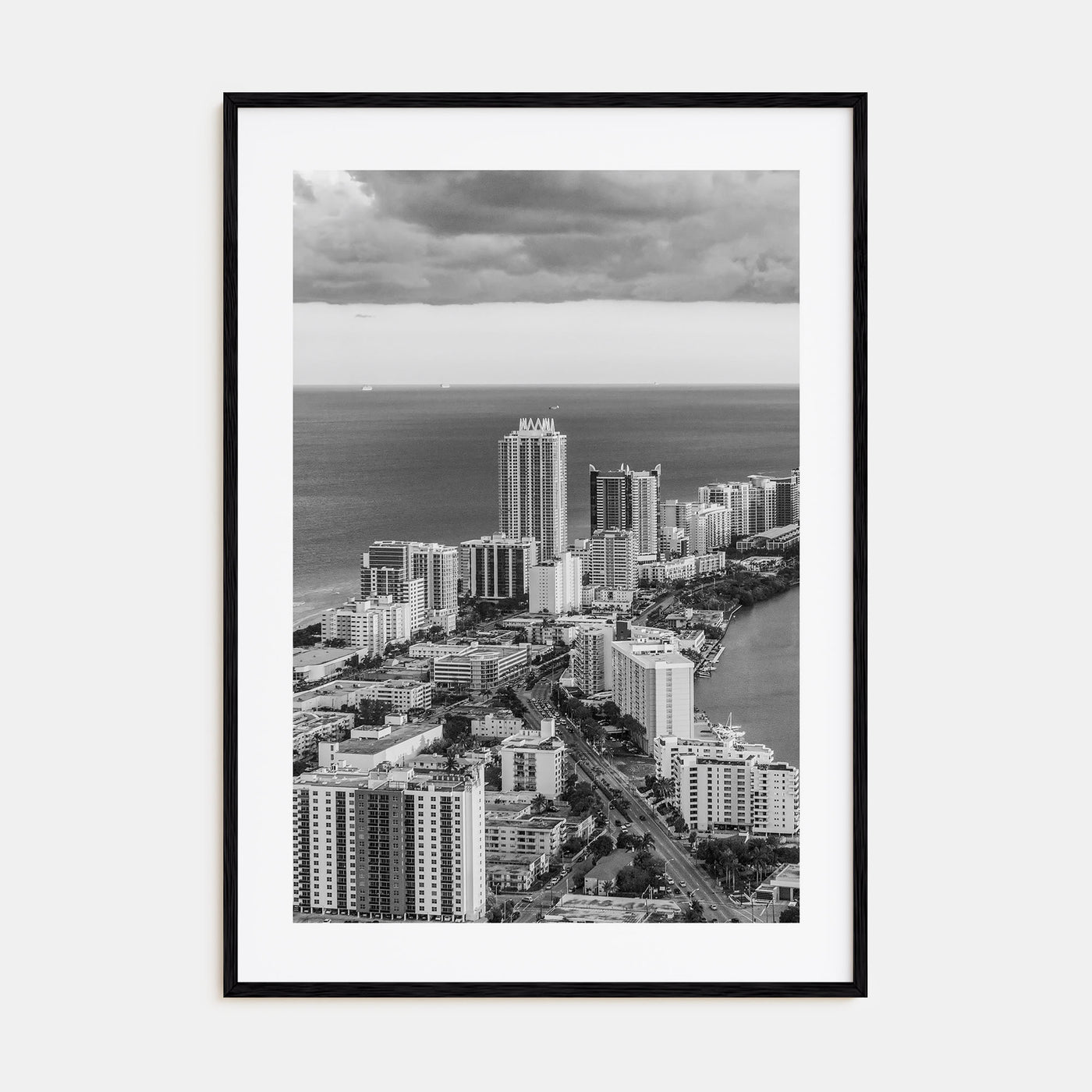 Miami Beach Photo B&W Poster