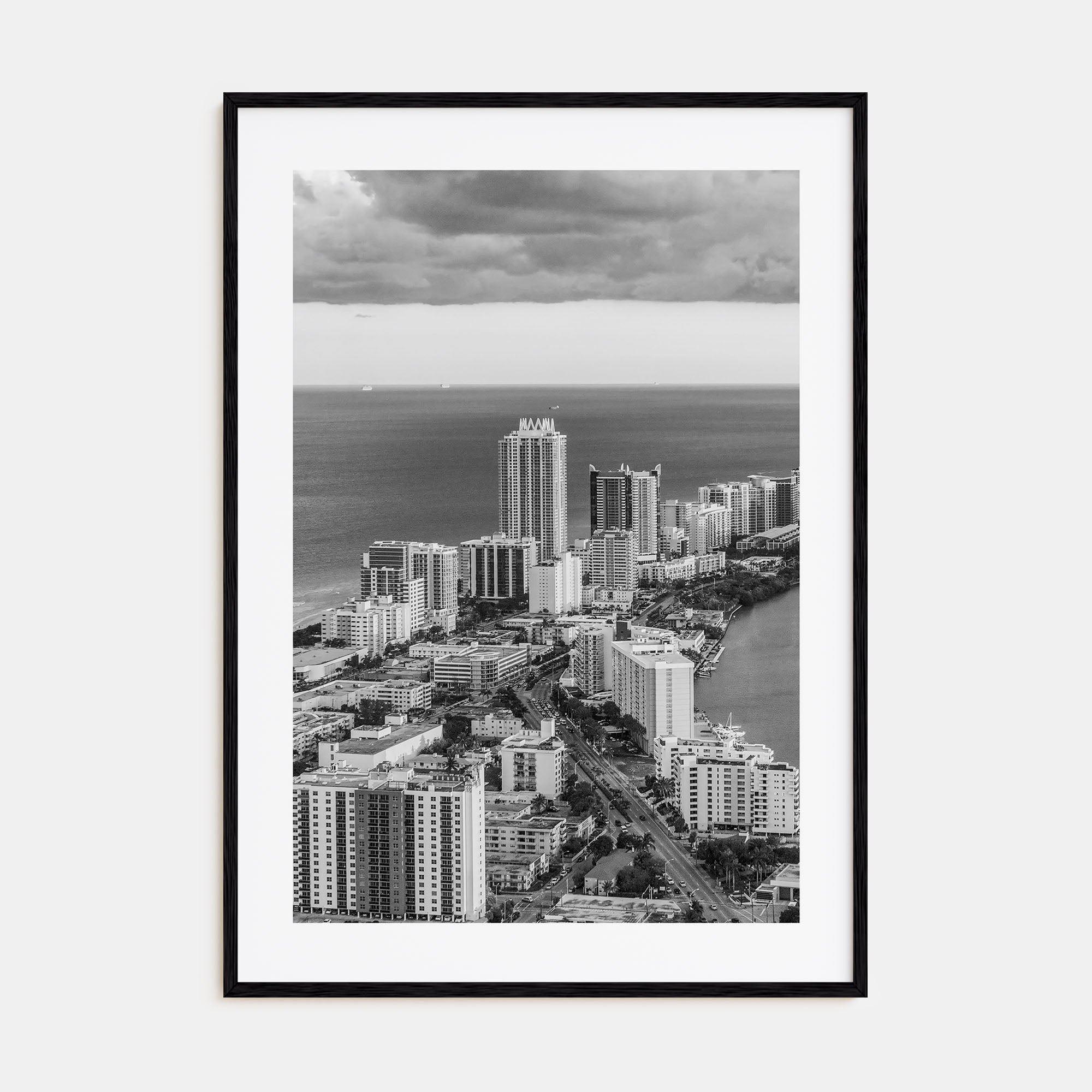Miami Beach Photo B&W Poster
