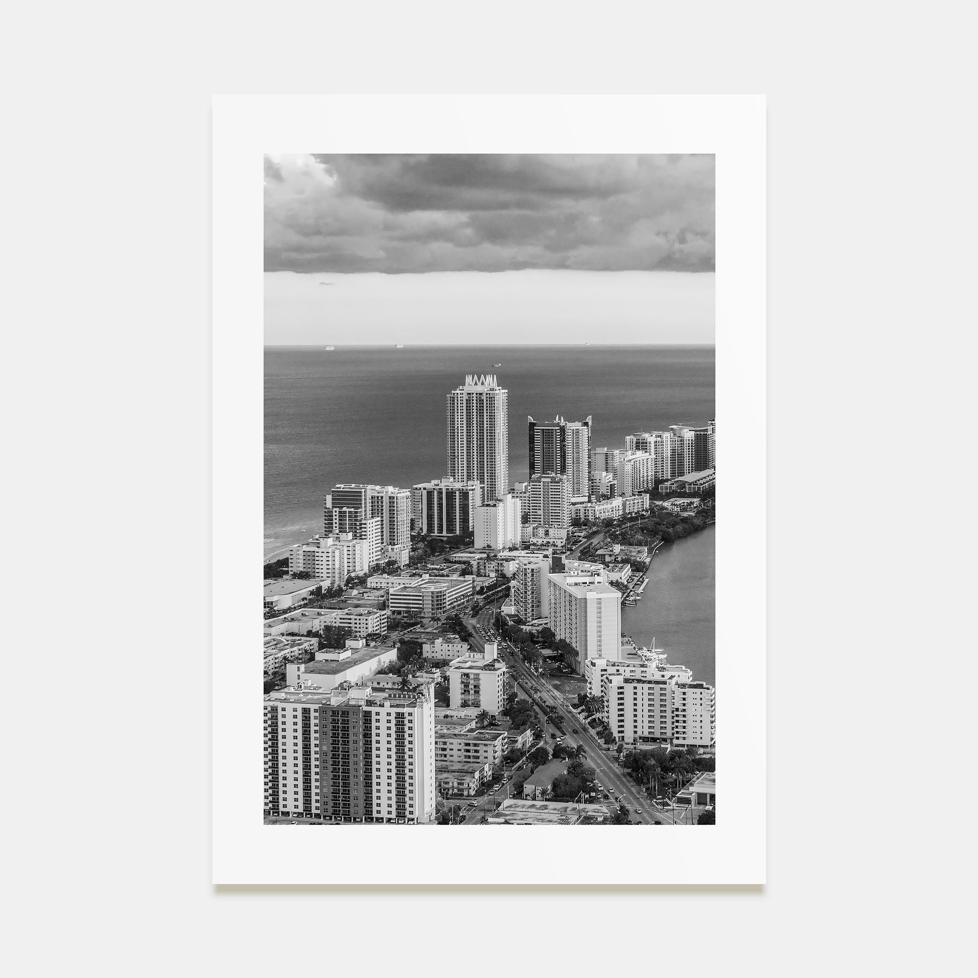 Miami Beach Photo B&W Poster