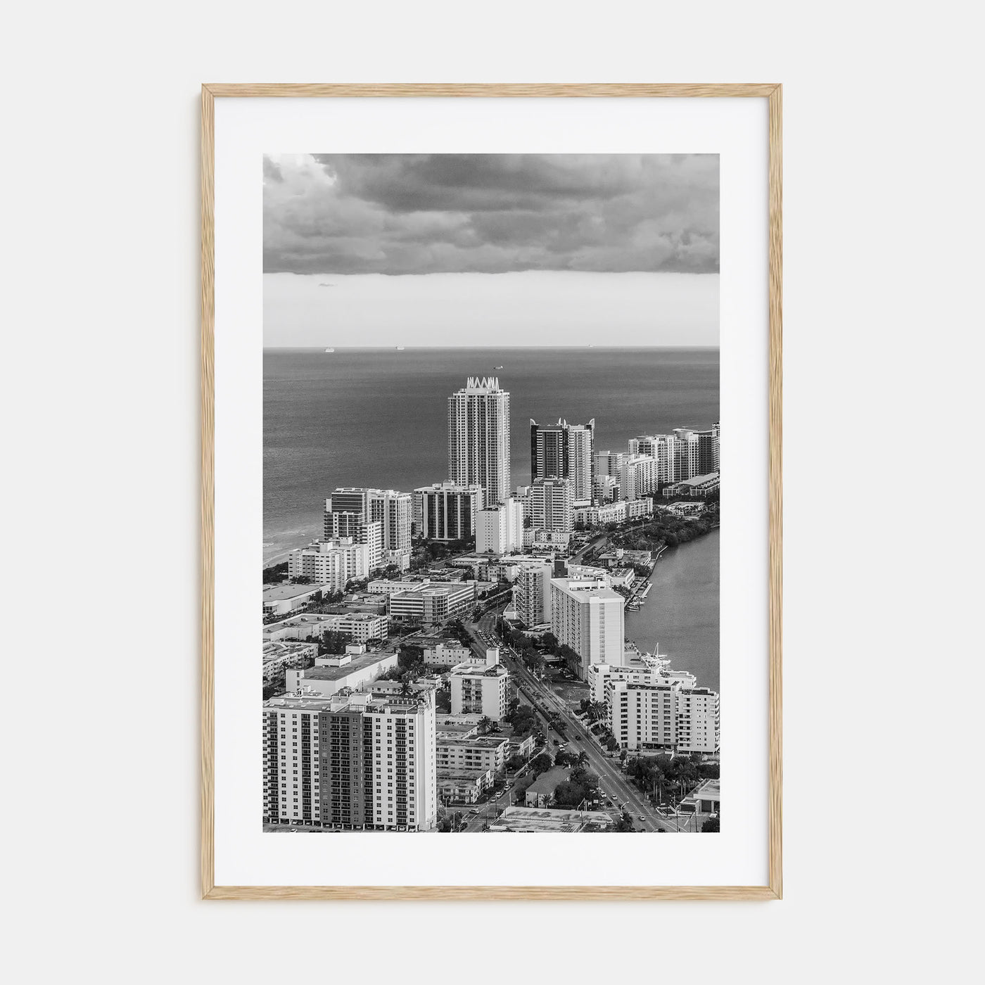 Miami Beach Photo B&W Poster