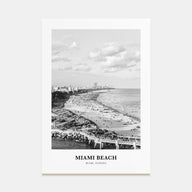 Miami Beach Portrait B&W Poster