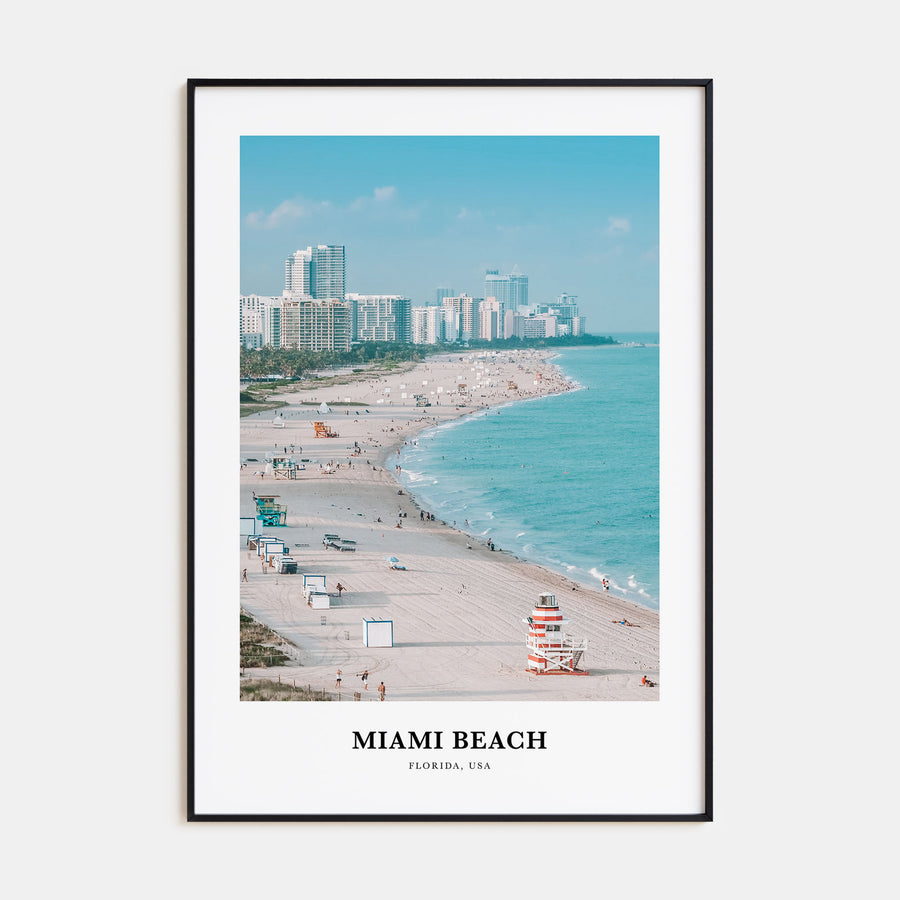 Miami Beach Portrait Color Poster
