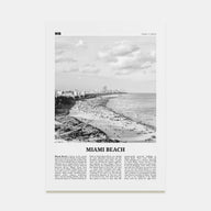 Miami Beach Travel B&W Poster