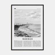 Miami Beach Travel B&W Poster