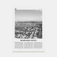 Miami-Dade County Travel B&W Poster