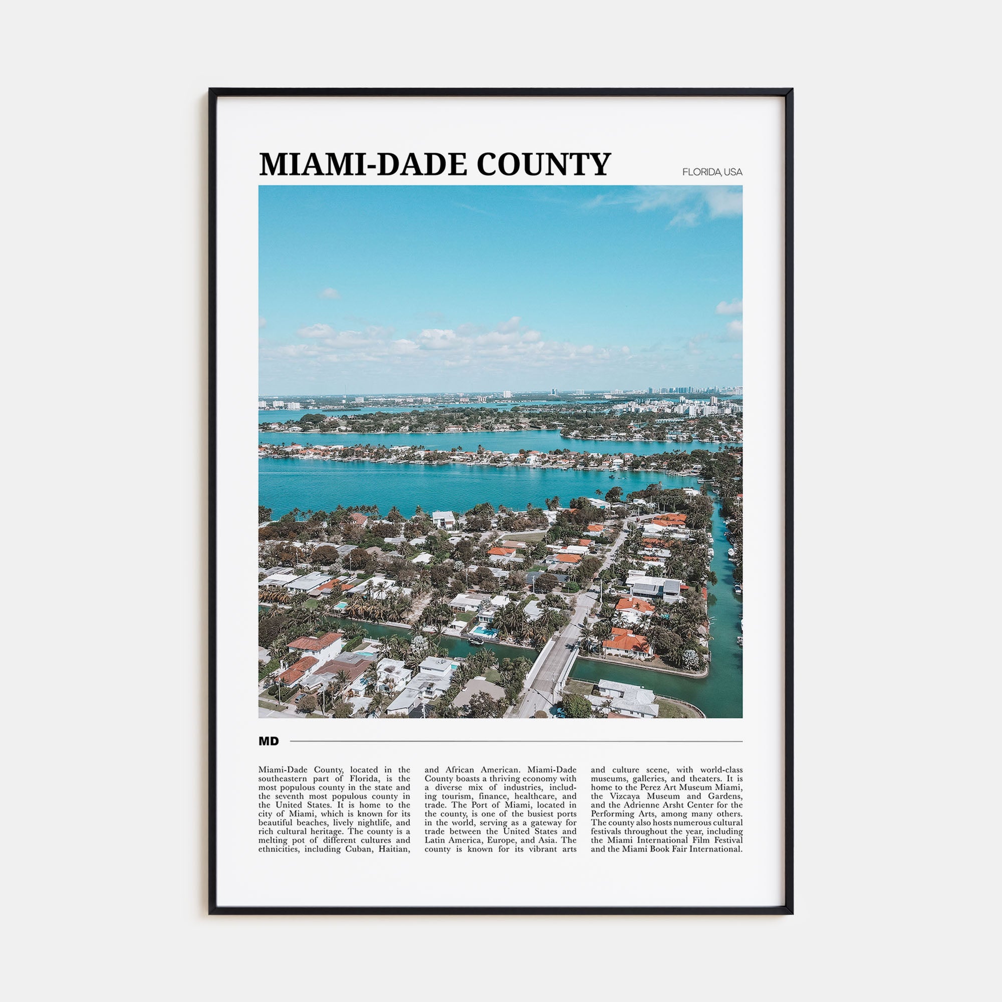 Miami-Dade County Travel Color Poster