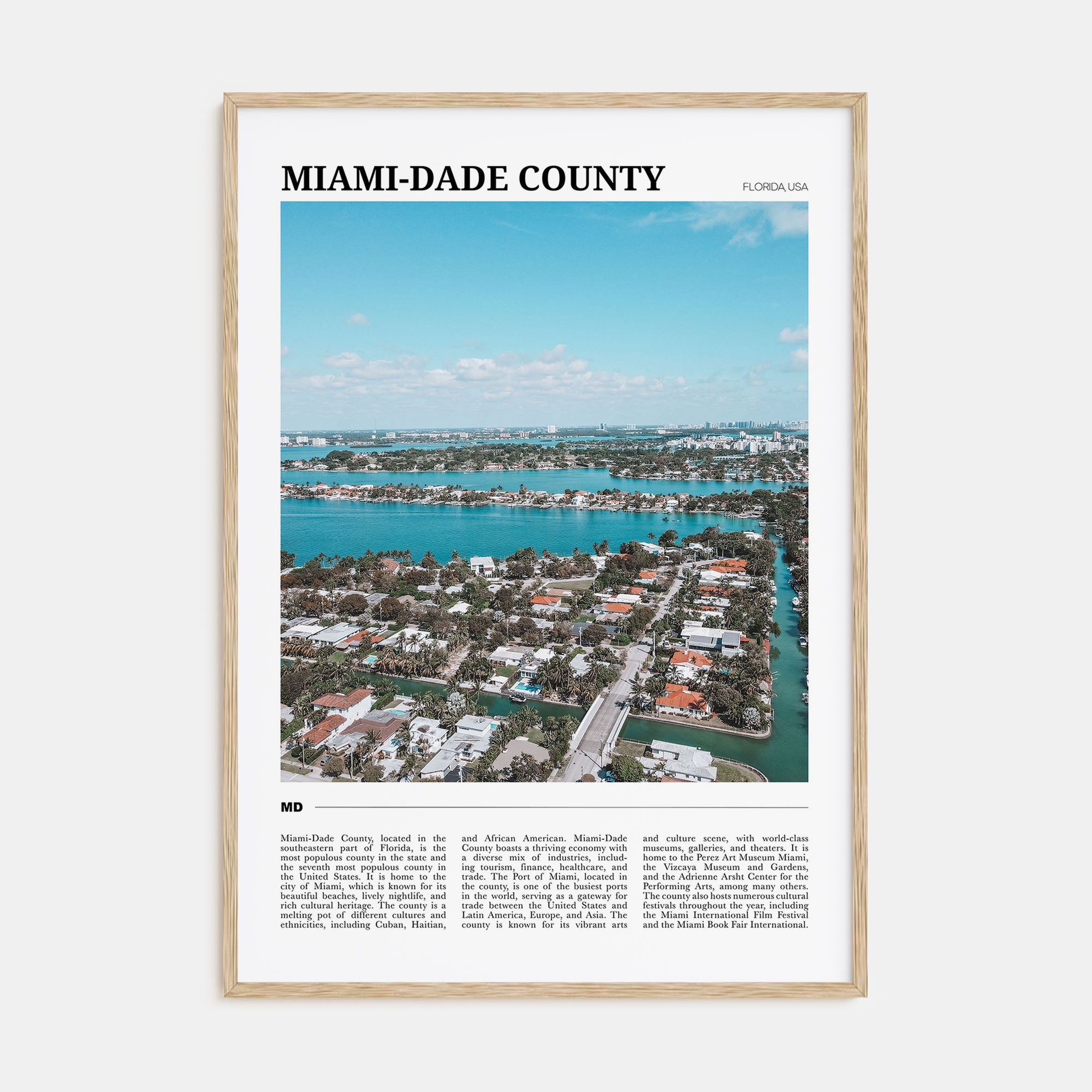 Miami-Dade County Travel Color Poster