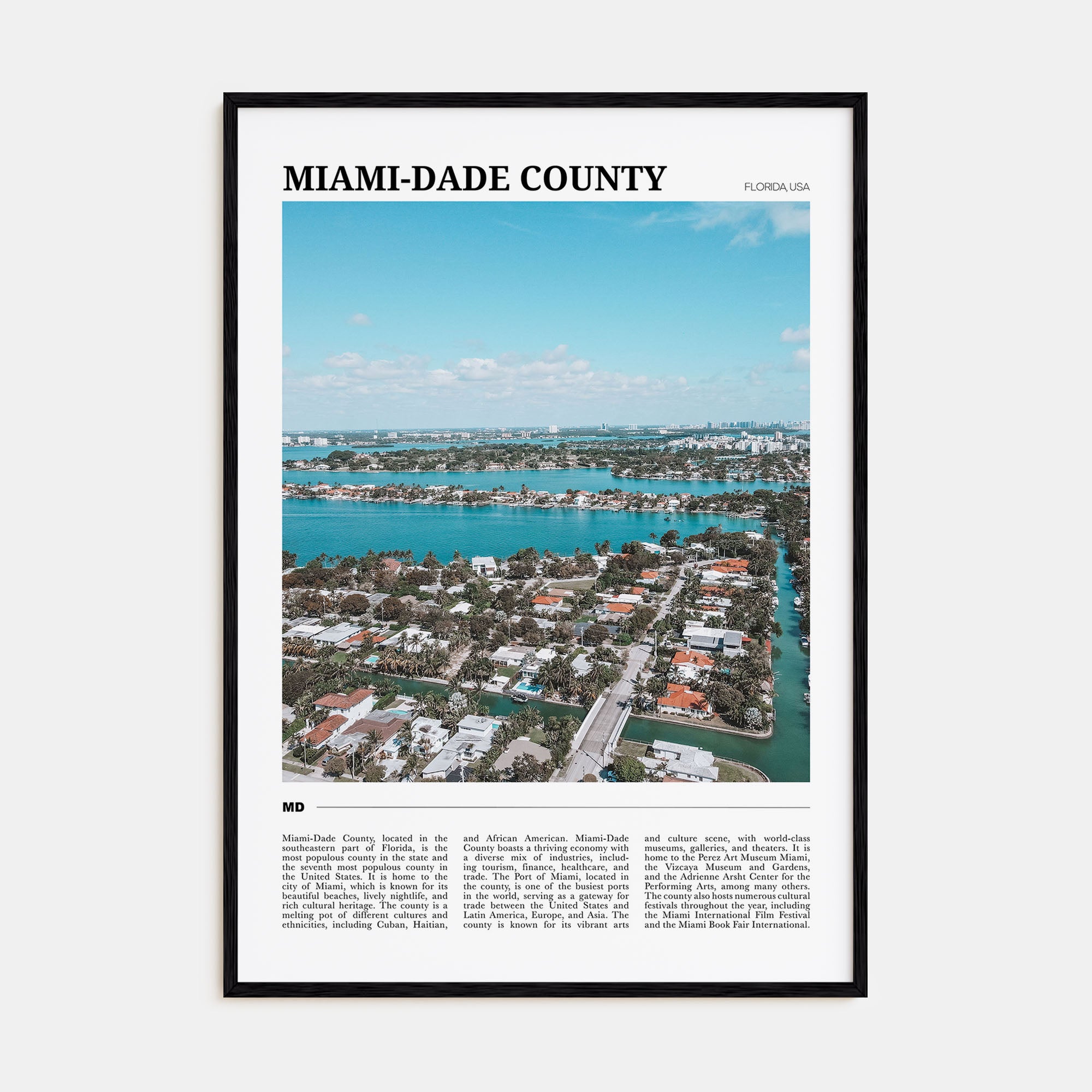 Miami-Dade County Travel Color Poster