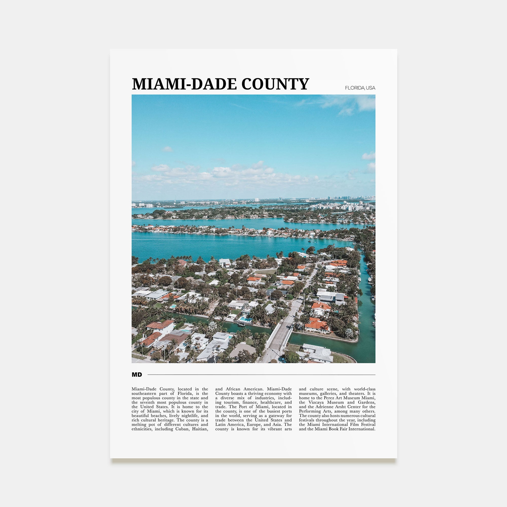 Miami-Dade County Travel Color Poster