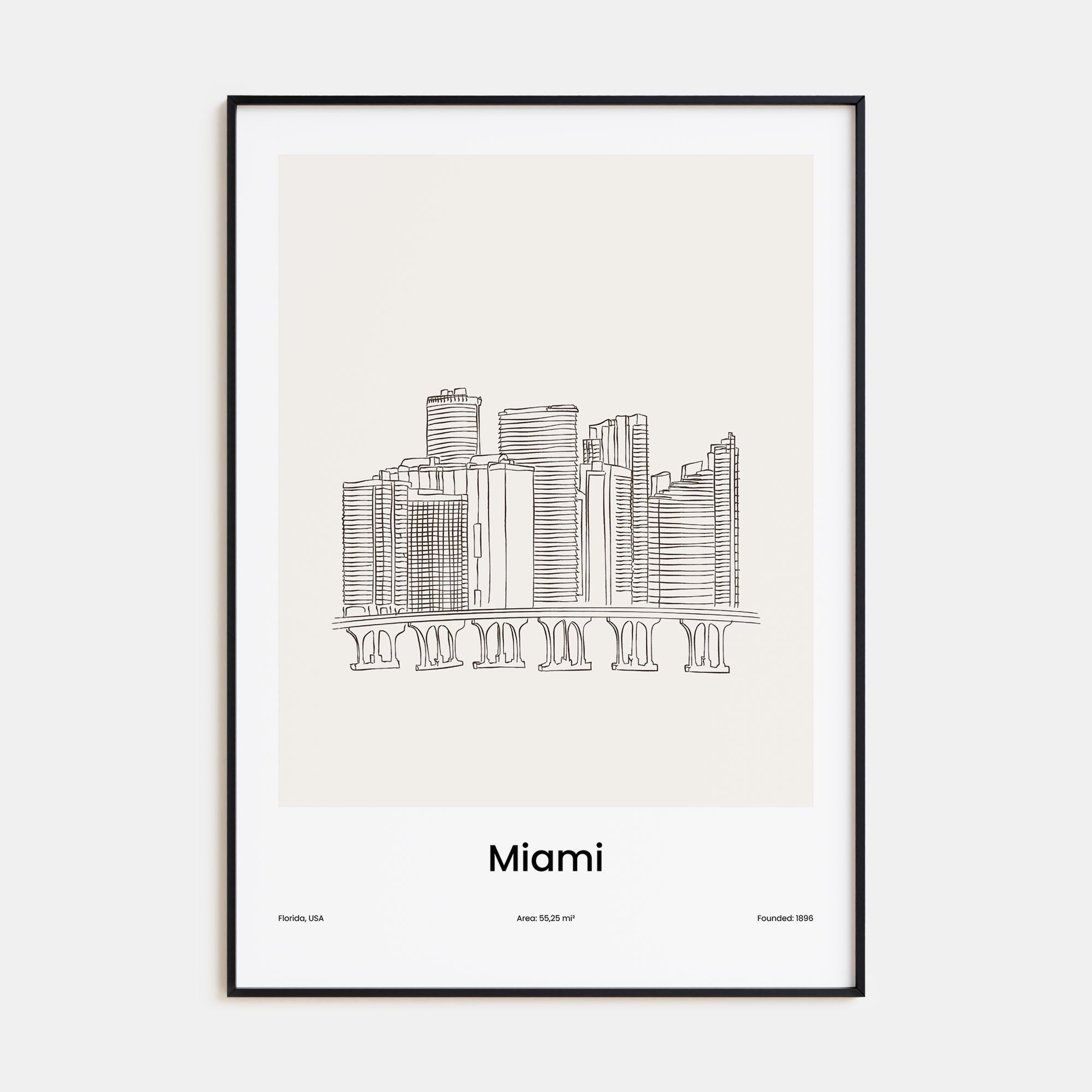 Miami Drawn Poster