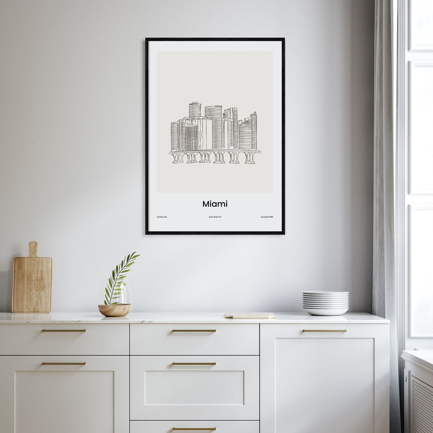 Miami Drawn Poster