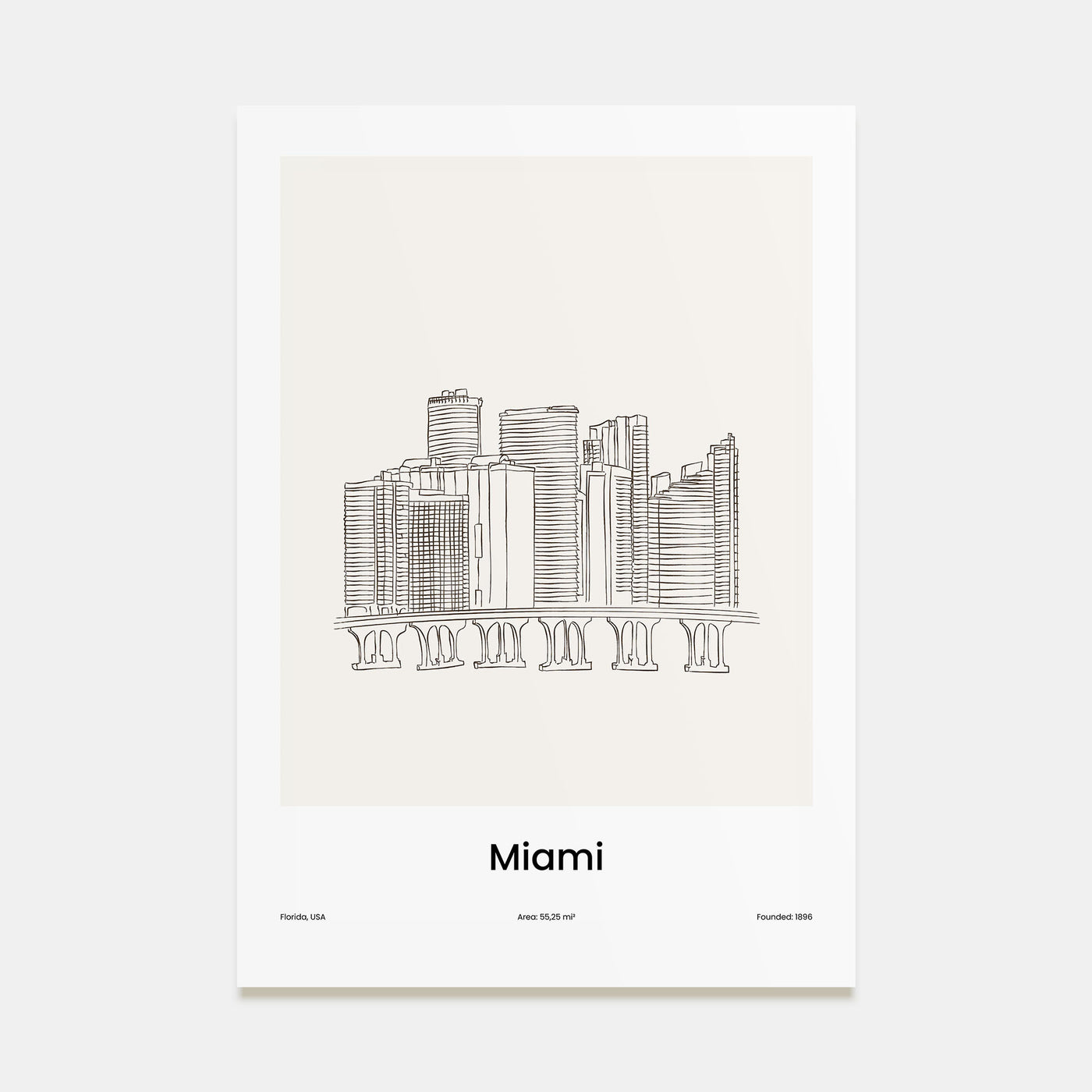 Miami Drawn Poster