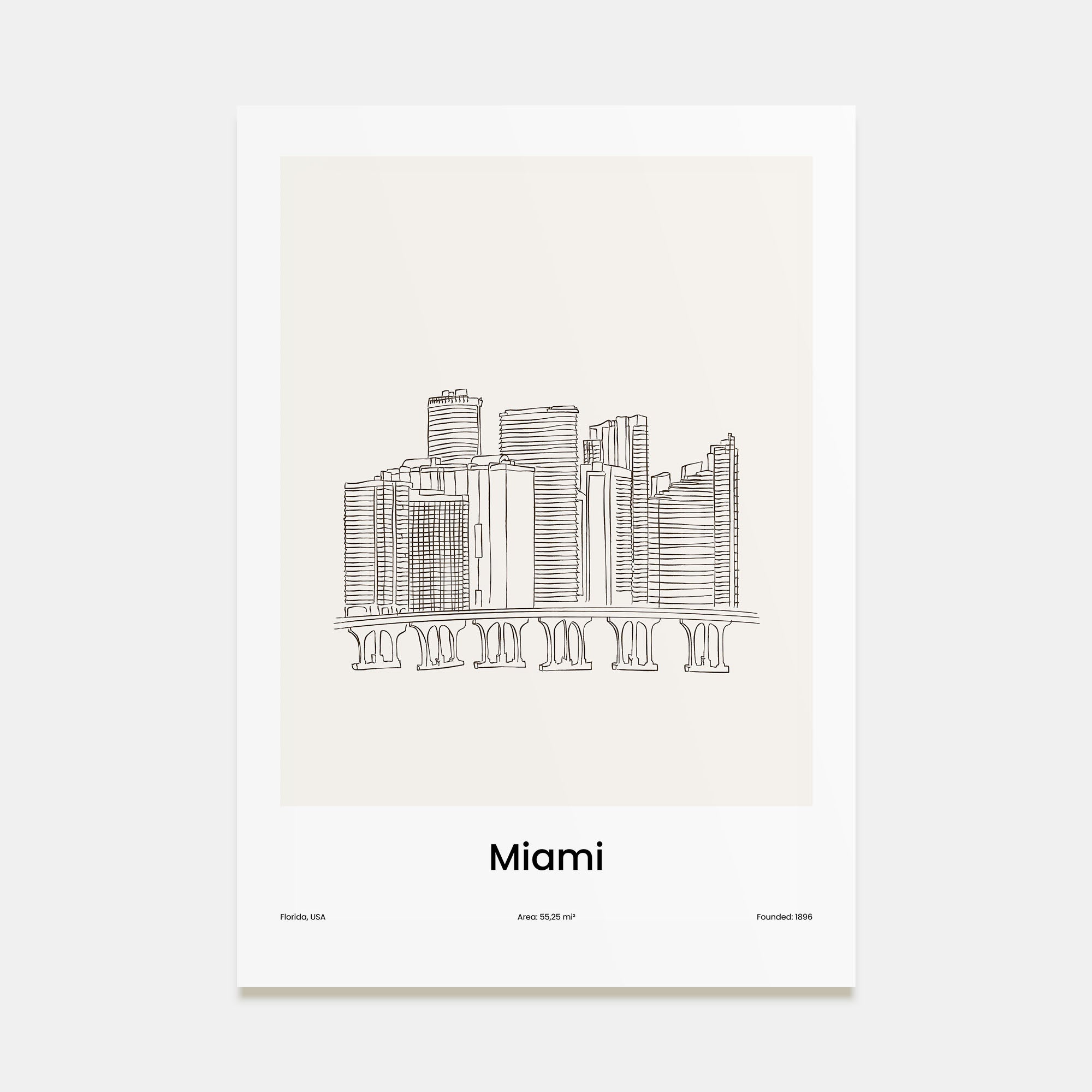 Miami Drawn Poster